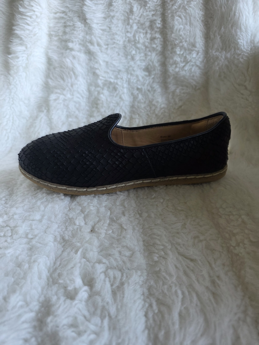 Charix Woven Black Slip-On Loafers for Women